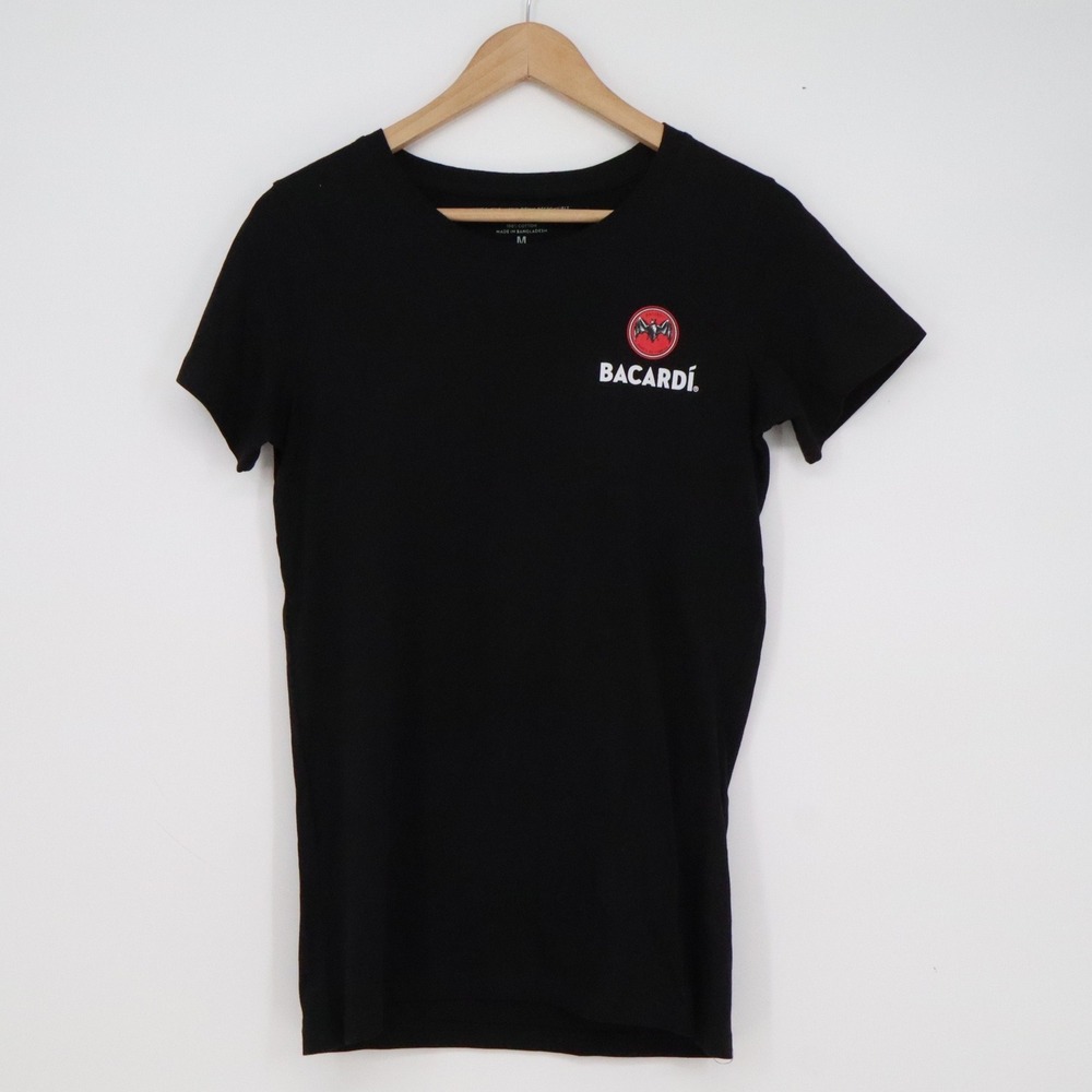Bacardi Rum Im Here For The Boos Black Graphic T-Shirt Mens Medium Halloween